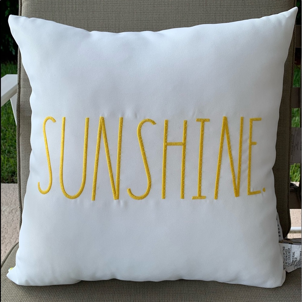 Rae Dunn SUNSHINE Indoor/Outdoor Throw Pillow